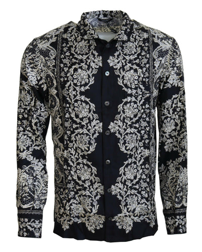 Dolce & Gabbana Elegant Satin Floral Baroque Shirt