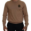 Dolce & Gabbana Beige Cashmere Crewneck Pullover Sweater