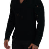 Dolce & Gabbana Elegant Black Wool-Blend V-Neck Sweater