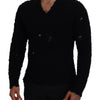 Dolce & Gabbana Elegant Black Wool-Blend V-Neck Sweater