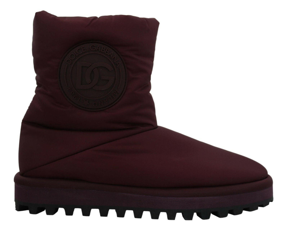 Dolce & Gabbana Elegant Bordeaux Mid Calf Boots