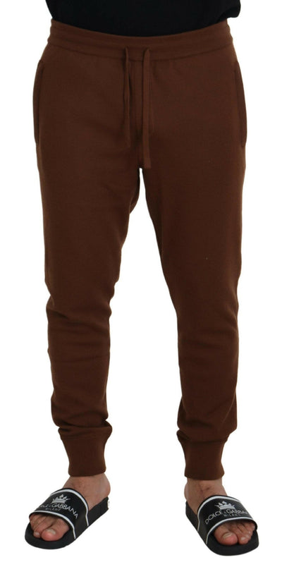 Dolce & Gabbana Elegant Brown Cashmere Jogger Pants