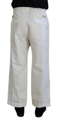 Dolce & Gabbana Elegant White Striped MainLine Trousers