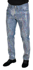 Dolce & Gabbana Exquisite Color Splash Denim Pants