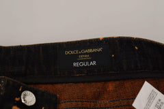 Dolce & Gabbana Golden Ash Cotton Denim Pants