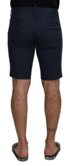 Elegant Blue Cotton Blend Shorts