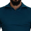 Dolce & Gabbana Elegant Blue Cotton Pullover Sweater