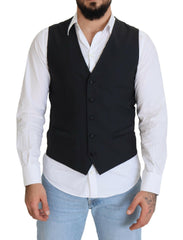 Elegant Black Single Breasted Dress Vest