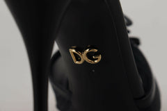 Dolce & Gabbana Elegant Black Stiletto Heeled Sandals