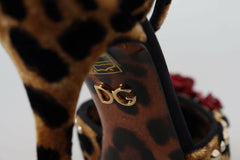 Dolce & Gabbana Chic Leopard Ankle Strap Sandal Heels