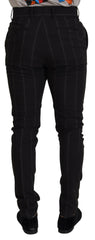 Dolce & Gabbana Elegant Black Striped Chino Pants