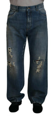 Dolce & Gabbana Stunning Tattered Denim Italian Jeans