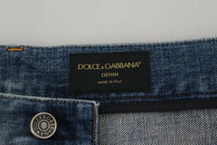 Dolce & Gabbana Stunning Tattered Denim Italian Jeans