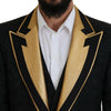 Dolce & Gabbana Elegant Black & Gold Slim Fit 3 Piece Suit