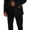 Dolce & Gabbana Elegant Black & Gold Slim Fit 3 Piece Suit