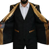 Dolce & Gabbana Elegant Black & Gold Slim Fit 3 Piece Suit