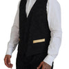 Dolce & Gabbana Elegant Black & Gold Slim Fit 3 Piece Suit