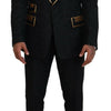 Dolce & Gabbana Elegant Black & Gold Slim Fit 3 Piece Suit