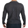 Costume National Sleek Gray Crewneck Pullover Sweater