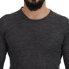 Costume National Sleek Gray Crewneck Pullover Sweater