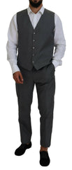 Sleek Silver Martini Slim Fit Three-Piece Suit