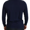 Paolo Pecora Milano Authentic Crewneck Blue Pullover Sweater