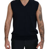 Paolo Pecora Milano Sleek Black V-Neck Sleeveless Tank