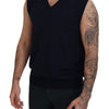 Paolo Pecora Milano Sleek Black V-Neck Sleeveless Tank