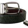 Dolce & Gabbana Elegant Italian Leather Crocodile Belt