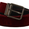 Dolce & Gabbana Velvet Maroon Elegance Belt