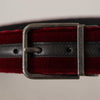 Dolce & Gabbana Velvet Maroon Elegance Belt