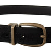 Dolce & Gabbana Elegant Grosgrain Leather Belt - Black