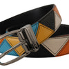 Dolce & Gabbana Elegant Multicolor Leather Belt with Silver Buckle