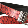 Dolce & Gabbana Elegant Red Leather Belt with Silver Buckle