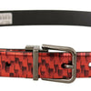 Dolce & Gabbana Elegant Red Leather Belt with Silver Buckle