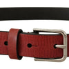 Dolce & Gabbana Elegant Maroon Italian Leather Belt