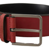 Dolce & Gabbana Elegant Grosgrain Leather Belt with Silver Buckle