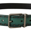 Dolce & Gabbana Elegant Leather Belt with Silver Tone Buckle