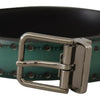 Dolce & Gabbana Elegant Leather Belt with Silver Tone Buckle