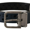 Dolce & Gabbana Elegant Navy Blue Leather Belt