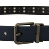 Dolce & Gabbana Elegant Blue Leather Belt with Metal Buckle