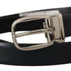 Dolce & Gabbana Elegant Black Leather Belt with Silver Buckle