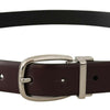 Dolce & Gabbana Elegant Leather Belt with Silver Metal Buckle