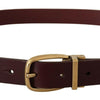 Dolce & Gabbana Elegant Brown Leather Belt with Gold Buckle