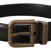 Dolce & Gabbana Elegant Black Calf Leather Belt