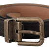 Dolce & Gabbana Elegant Black Leather Belt with Vintage Metal Buckle