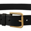 Dolce & Gabbana Elegant Leather Belt with Metal Buckle