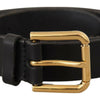 Dolce & Gabbana Elegant Leather Belt with Metal Buckle