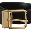 Dolce & Gabbana Elegant Black Leather Belt with Metal Buckle