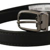 Dolce & Gabbana Elegant Black Leather Belt with Metal Buckle